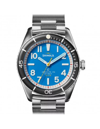 Shinola 42MM The Duck Bermuda Blue Steel Bracelet Watch S0120218978 chez Cornerstreet bien 