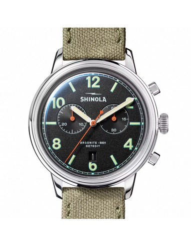 Shinola 42mm Traveler Black 2 Eye Chronograph Watch S0120245782 les muscles