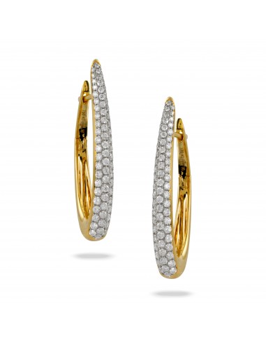 Doves 18K Yellow Gold Diamond Oval Hoop Earrings ou a consommer sur place