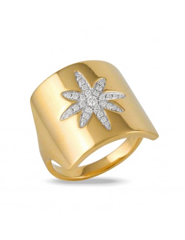 Doves Celestia Diamond North Star Ring Shield 18K Yellow Gold Les magasins à Paris