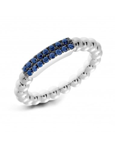 Hulchi Belluni Ring with Pave Sapphire Bar White Gold Stretch Stackable 20148BL-WS vente chaude votre 