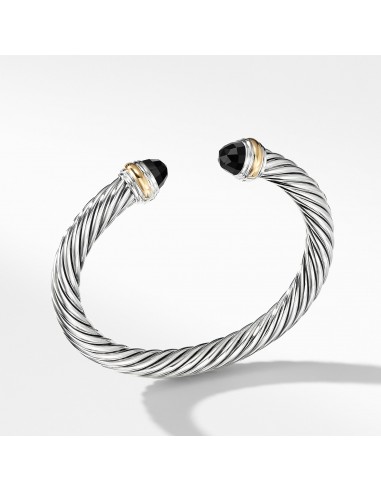 David Yurman 7MM Cable Bracelet with Black Onyx and 14K Gold les ctes