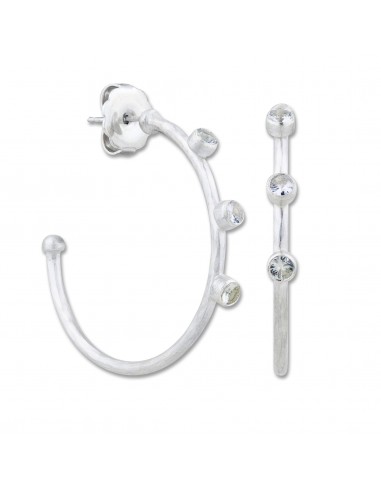 Lika Behar Silver 30mm Hoop Earrings with White Sapphires la chaussure