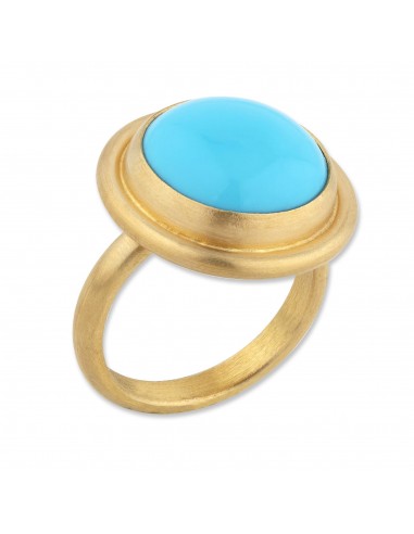 Pre-owned Lika Behar 22k Gold "Sloane" Sleeping Beauty Turquoise Ring à prix réduit toute l'année