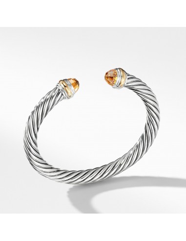 David Yurman 7MM Cable Bracelet with Citrine and 14K Gold solde