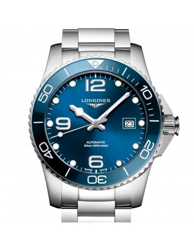 Longines Hydroconquest 41MM Automatic Sunray Blue Dial Ceramic Watch L37814966 français