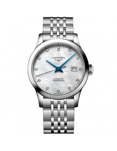 Longines Record 30MM Automatic Mother of Pearl Dial Diamond Watch L23214876 destockage