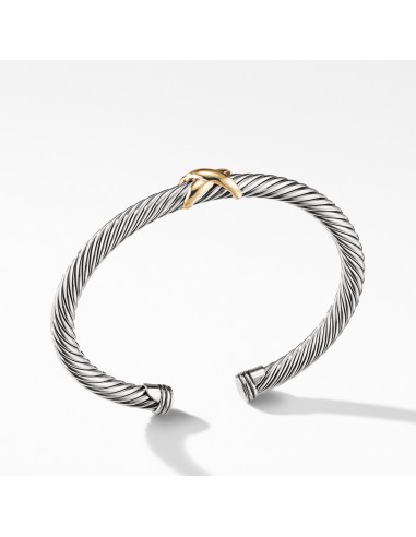 David Yurman Cable X Bracelet with Gold 5MM de pas cher