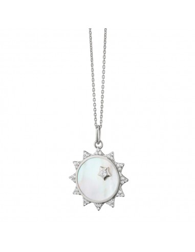 Monica Rich Kosann  Mother of Pearl Sapphire Sun Charm Necklace Paris Déstockage Promo