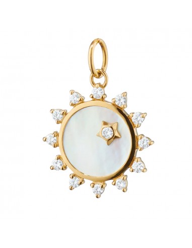 Monica Rich Kosann 18K Gold Mini Mother of Pearl Diamond Sun Charm Economisez 