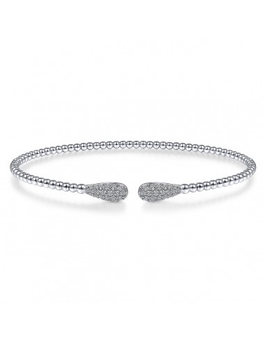 Gabriel 14K White Gold Bujukan Cuff Bracelet with Diamond Pave Teardrops 50% de réduction en Octobre 2024