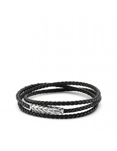 David Yurman Men's Chevron Triple-Wrap Bracelet in Black à prix réduit toute l'année