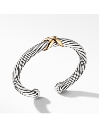 David Yurman Cable X Bracelet with Gold 7MM Pour