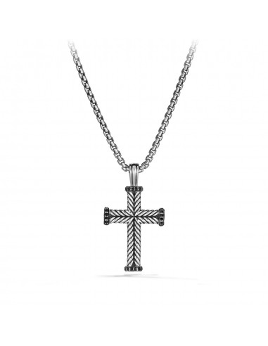 David Yurman Men's Chevron Cross 32 x 23MM with Black Diamonds Le MVP de beaucoup