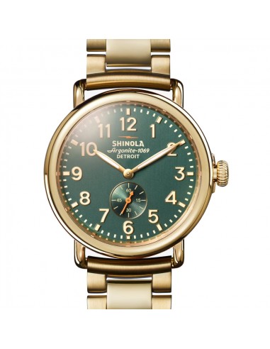 Shinola Runwell 41mm Deep Teal Green Gold Watch S0120291084 suggérées chez