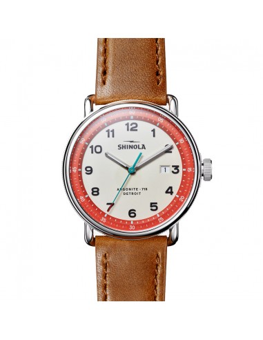 Shinola Canfield Model C56 43MM Cool Gray Dial Bourbon Harness Leather Watch  S0120266181 Comparez et commandez 