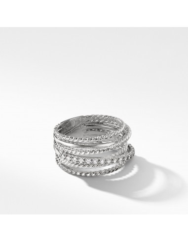 David Yurman Crossover 11MM Wide Ring with Diamonds Par le système avancé 