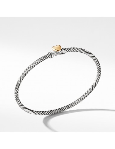 David Yurman Cable Collectibles Heart Bracelet with Gold 3mm livraison et retour toujours gratuits