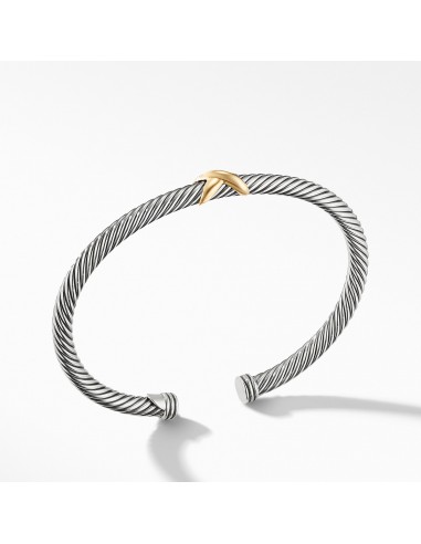 David Yurman Cable X Bracelet with Gold 4MM des créatures d'habitude