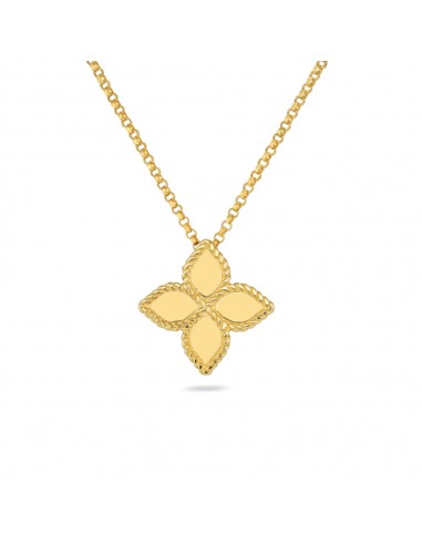 Roberto Coin 10MM 18k Gold Princess Flower Necklace brillant des détails fins