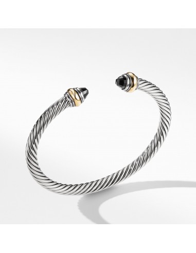 David Yurman 5MM Cable Classic Bracelet with Black Onyx and Gold livraison et retour toujours gratuits