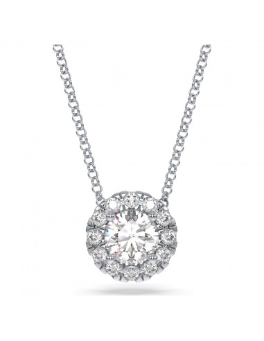 Swarovski Diamond Signature Round Halo Pendant Necklace 14K White Gold offre 