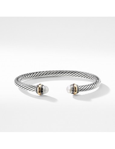 David Yurman 5MM Cable Classic Bracelet with Pearl and Gold en ligne