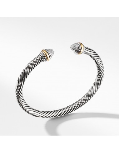 David Yurman 5MM Cable Classics Bracelet with Diamonds and Gold pour bénéficier 