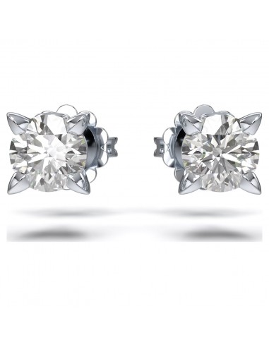 Swarovski Diamond Round Stud 14K White Gold Earrings .75ctw en ligne des produits 