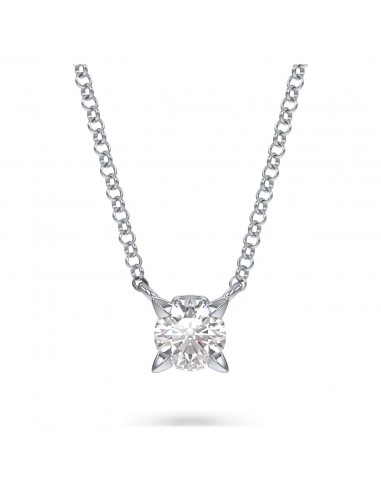 Swarovski Diamond Eternity Round Solitaire Pendant Necklace 14K White Gold Les êtres humains sont 