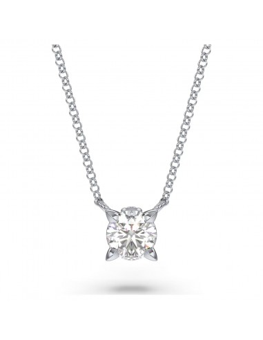 Swarovski Diamond Eternity Round Solitaire Pendant Necklace 14K White Gold .50cts en stock