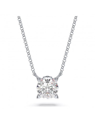 Swarovski Diamond Eternity Round Solitaire Pendant Necklace 14K White Gold .75cts 2024