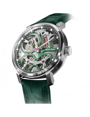 Accutron Spaceview 2020 ElectroStatic Green Dial Green Strap Watch 2ES6A003 pas cher chine