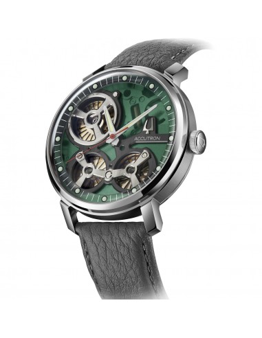 Accutron Spaceview 2020 ElectroStatic Green Dial Black Strap Watch 2ES6A005 livraison gratuite