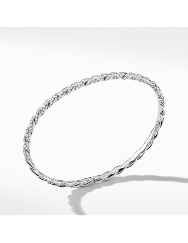 Paveflex Single Row Bracelet with Diamonds in 18K White Gold france