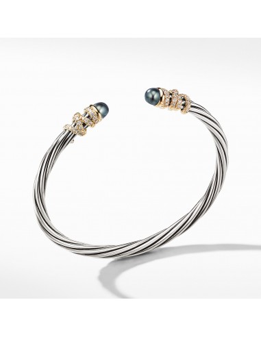 David Yurman Helena End Station Bracelet with Gray Pearls, Diamonds and 18K Gold, 4mm votre