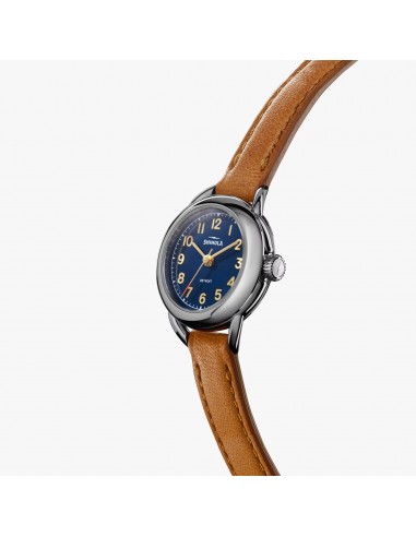 Shinola Runabout Mini 25mm Navy Blue Watch Bourbon Strap S0120273246 de l' environnement