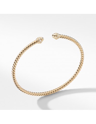 David Yurman Cable Spira Bracelet in 18K Gold with Diamonds, 3mm de la marque