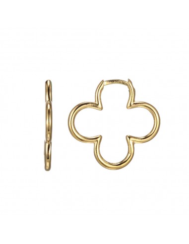 Charles Garnier Sterling Silver Earrings with Clover Shape, 18K Yellow Gold Finish la colonne vertébrale