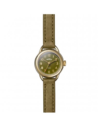 Shinola Runabout Mini 25mm Army Green Gold Watch S0120273247 Par le système avancé 