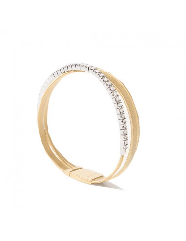 Marco Bicego Masai 18K Yellow Gold 3-Strand Coil Bracelet With Diamonds est présent 