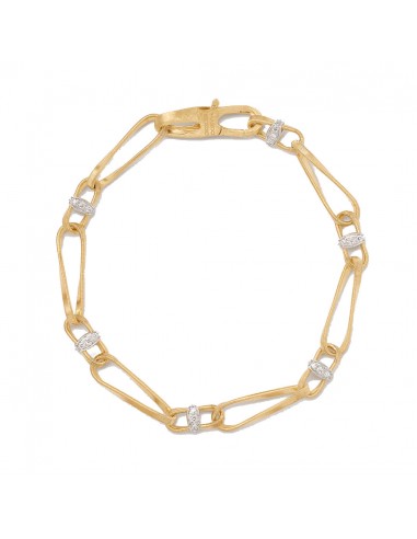 Marco Bicego Marrakech Onde 18K Yellow Gold Twisted Coil Link Bracelet With Diamonds Les magasins à Paris et en Île-de-France