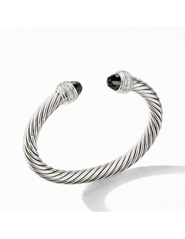 David Yurman 7MM Cable Bracelet with Black Onyx and Diamonds meilleur choix