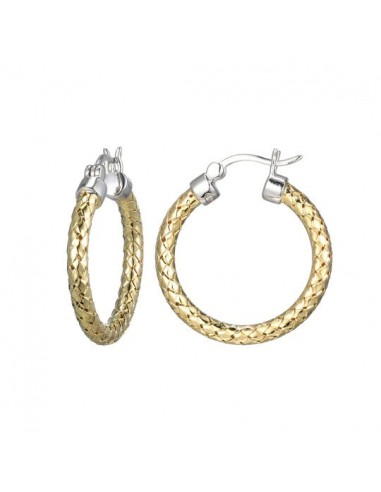 Charles Garnier 25mm Sterling Silver Mesh Hoop Earrings With an 18k Yellow Gold Finish Les êtres humains sont 