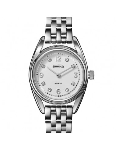 Shinola 30mm Derby Silver Diamond Dial Watch S0120250583 À commander