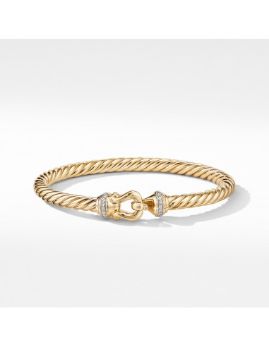 David Yurman Buckle Bracelet in 18K Yellow Gold with Diamonds basket pas cher