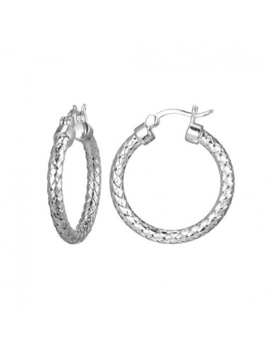 Charles Garnier 25mm Sterling Silver Mesh Hoop Earrings With a Rhodium Finish s'inspire de l'anatomie humaine