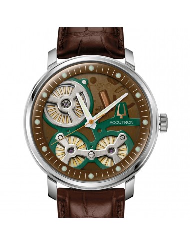 Accutron Spaceview 2020 La Palina Edition Brown Watch 2ES6A007 with Cigar Humidor Set chez Cornerstreet bien 