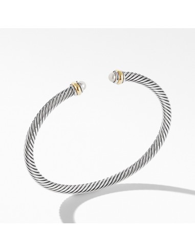 David Yurman 4MM Cable Classic Bracelet with Pearl and 18K Yellow Gold s'inspire de l'anatomie humaine