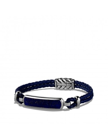 Men's Station Blue Leather Bracelet with Lapis Lazuli vente chaude votre 